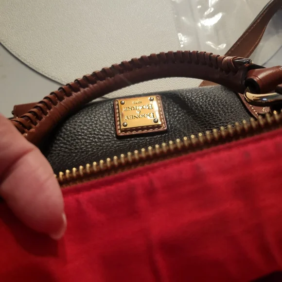 Dooney & Bourke Black and Brown Structured Leather Satchel - Picture 13 of 13